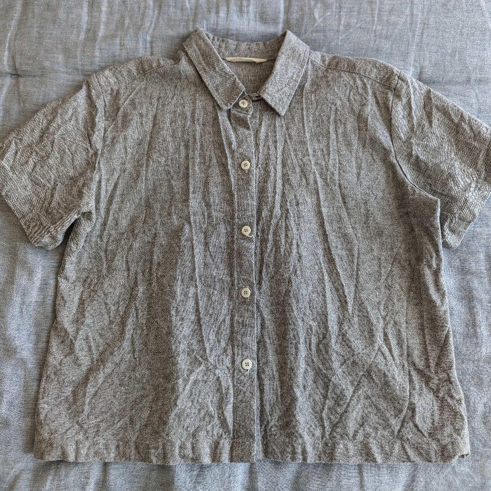 Sotela Grey Button Up, Boxy Fit